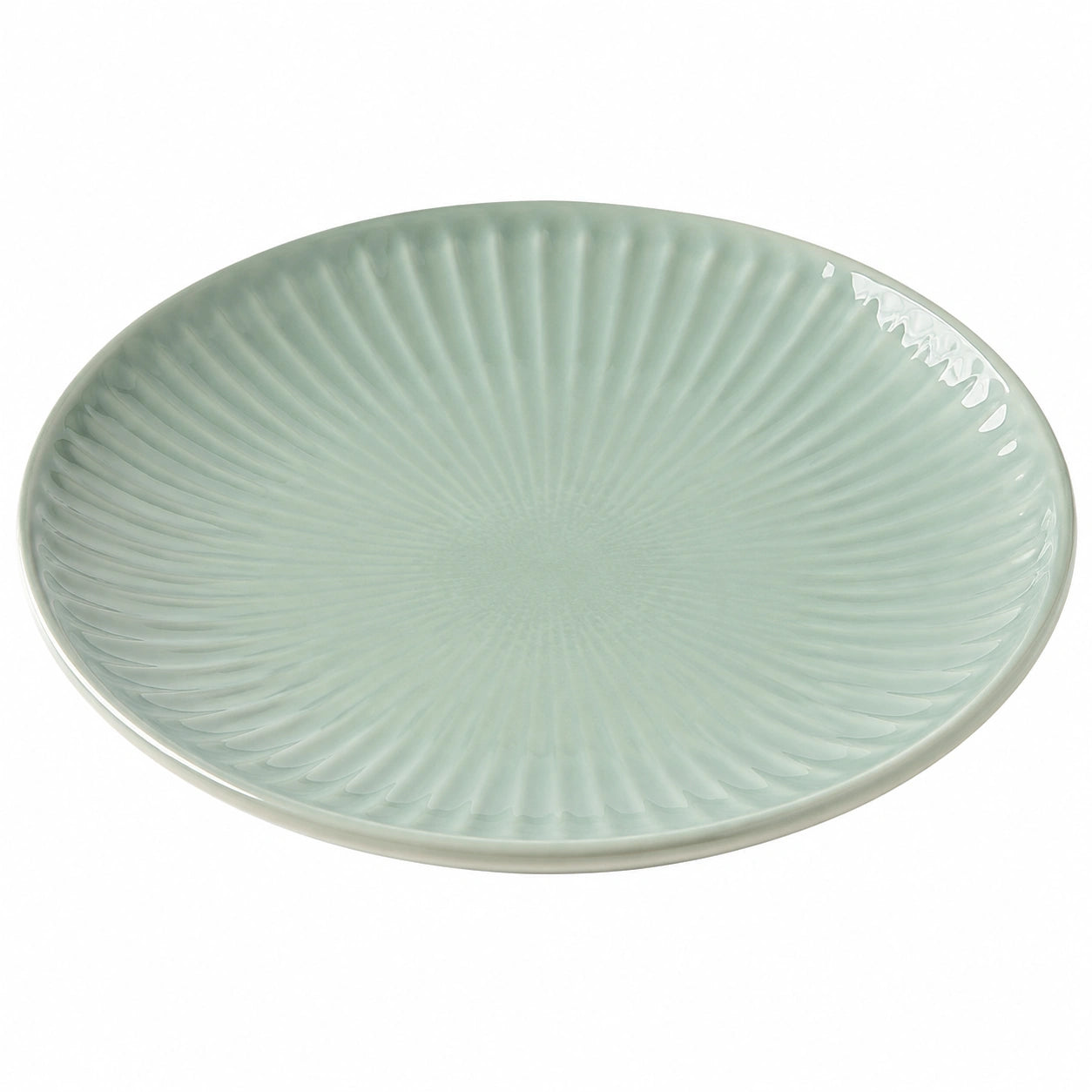 Assiette en céramique vert jade 28 cm