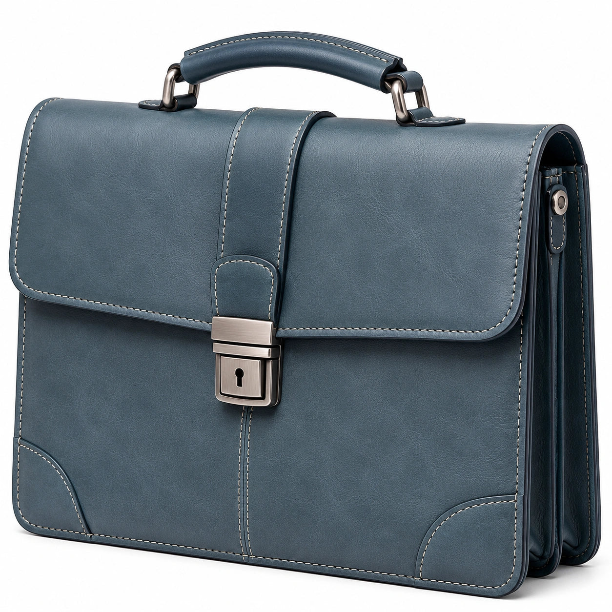 Attaché-case classique bleu avec compartiments multiples