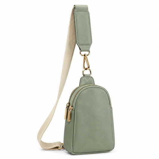 Mini Sac Bandoulière Vert Sauge avec Bandoulière Réglable
