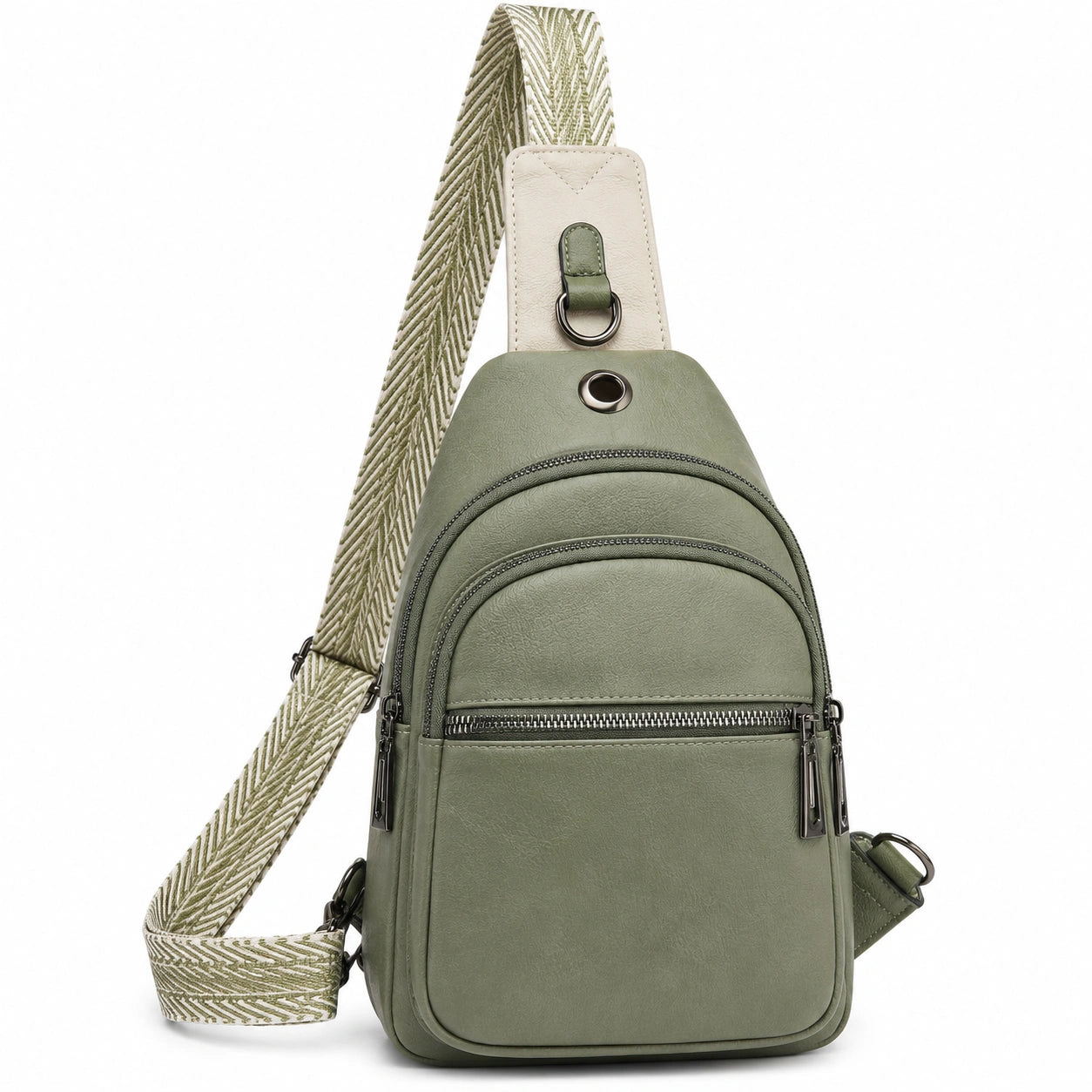 Sac à bandoulière ergonomique vert olive avec sangle réglable