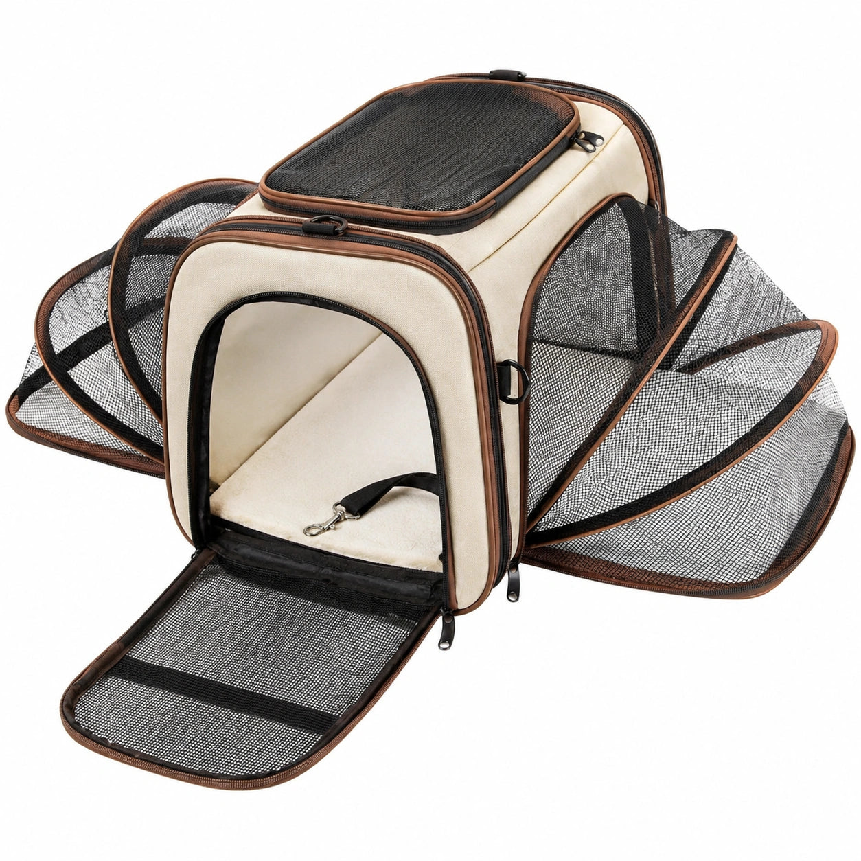 Sac de transport extensible pour animaux de compagnie - Beige