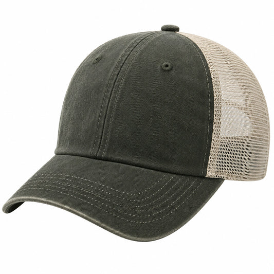Casquette filet unisexe kaki et beige