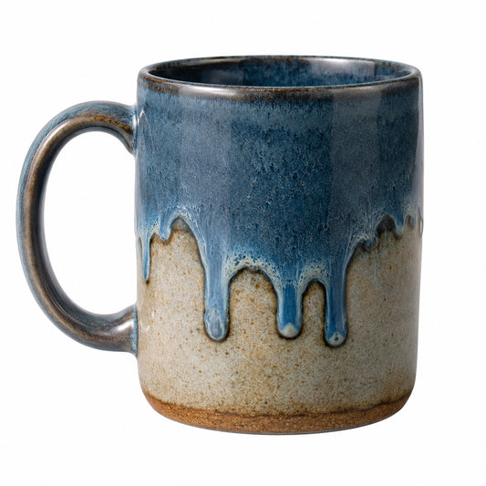 Tasse à café en céramique émaillée bleu dégradé 300ml