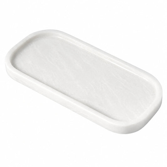 Plateau Rectangulaire en Résine Blanc