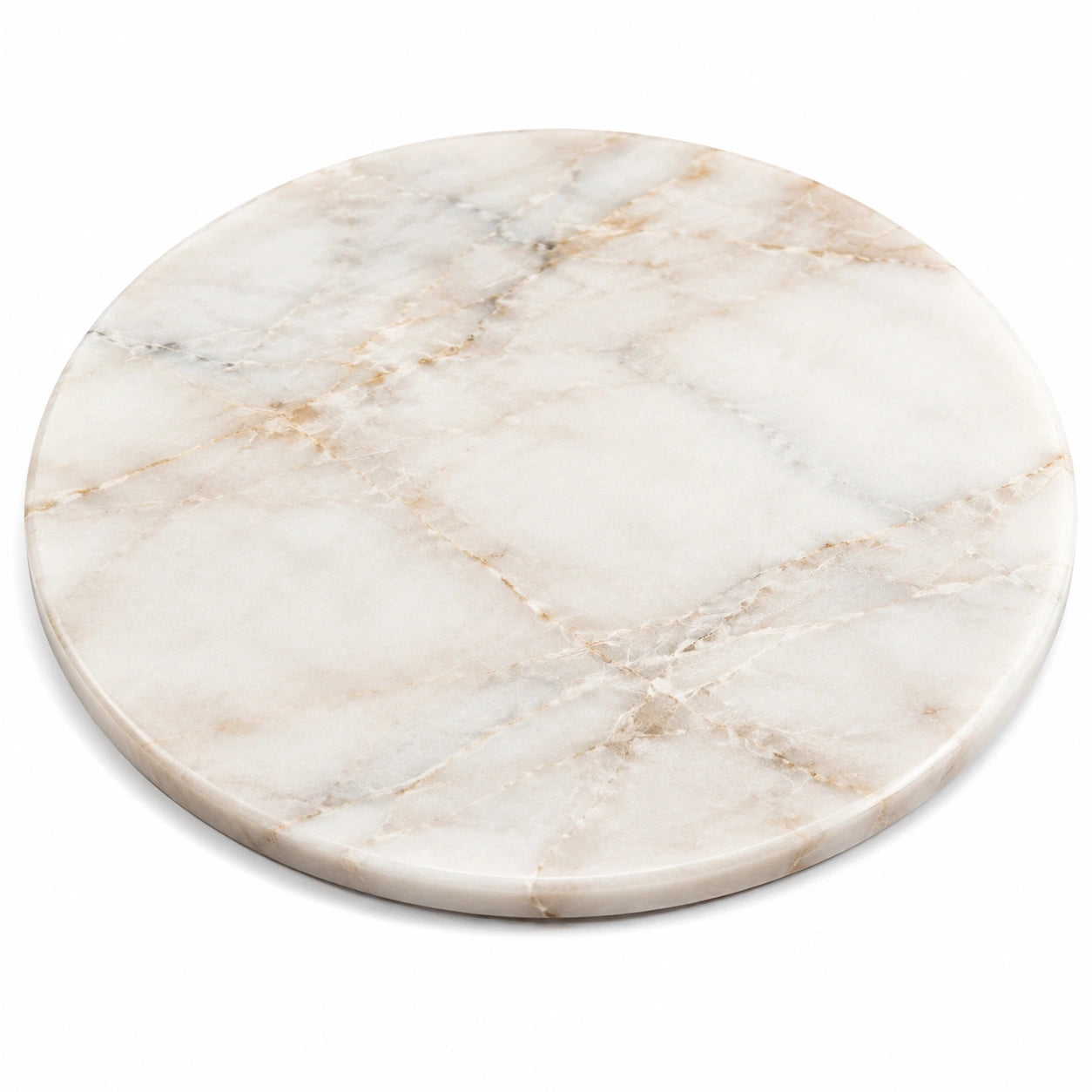 Plateau rond en marbre blanc 30 cm
