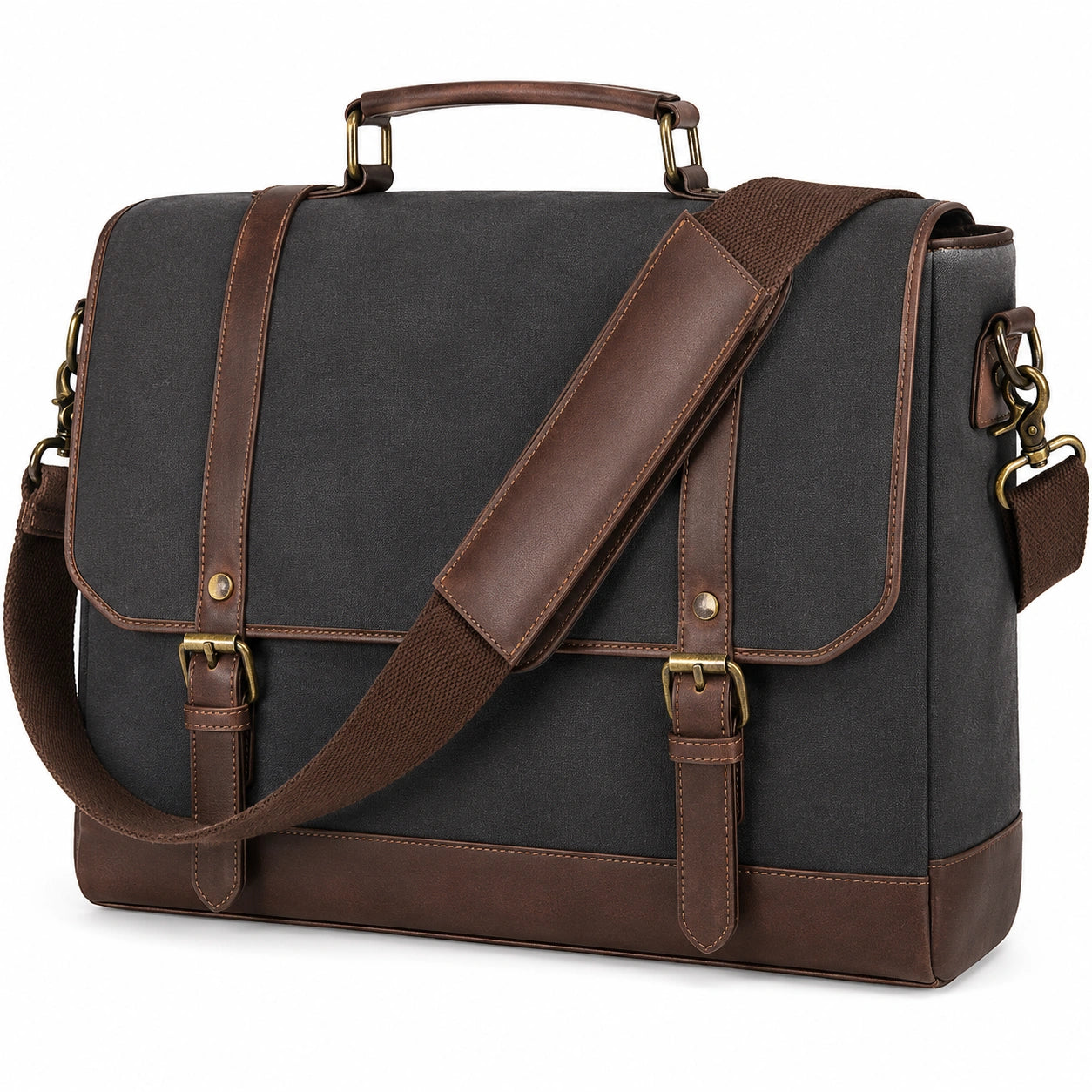 Sacoche Classique Gris et Marron pour Ordinateur Portable