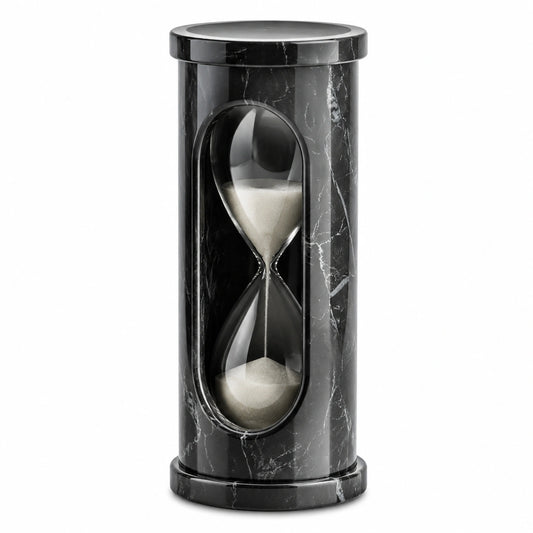 Sablier Décoratif en Marbre Noir 30cm
