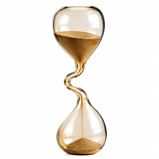 Sablier en Verre Courbé 60 Minutes Doré